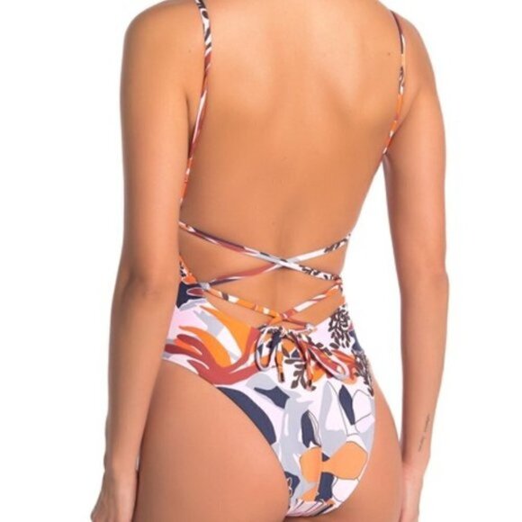 New Maaji Honey Heavenly Striped Reversible One Piece Swimsuit NWT Size Medium - Picture 4 of 16